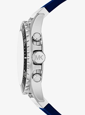 Reloj Everest oversize en tono plateado con correa de silicona