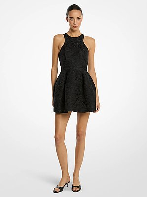 Floral Matelass&eacute; Racerback Bubble Dress