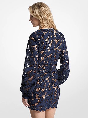 Kleid aus Spitze mit Paisleymuster und Blouson&auml;rmeln