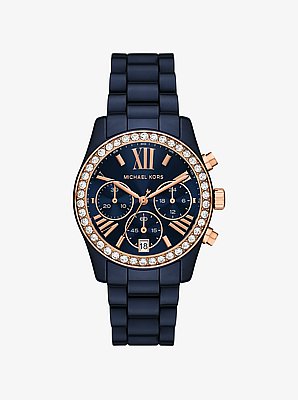 Lexington Pav&eacute; Blue-Tone Watch