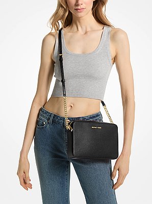 Jet Set Large Saffiano Leather Crossbody Bag