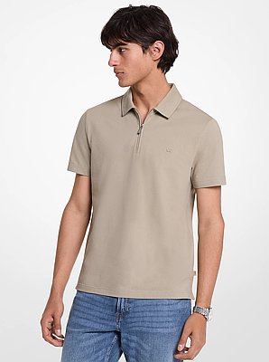 Piqu&eacute;-Poloshirt aus Baumwollmischung mit Rei&szlig;verschluss