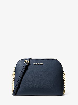 Cindy Large Leather Dome Crossbody Bag