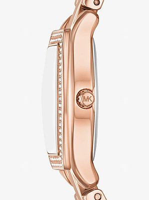 Petite montre Chelsea bicolore &agrave; pierres pav&eacute;es