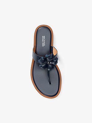 Callie Embellished Signature Logo Trim Thong Sandal