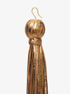 Metallic Leather Tassel Earrings