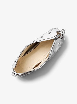 Nolita Medium Studded Leather Shoulder Bag in OPTIC WHITE | Michael Kors image number 1