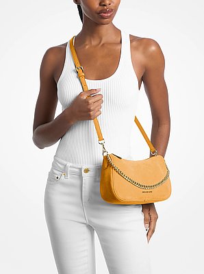 Sac &agrave; bandouli&egrave;re convertible Carmela de taille moyenne en su&egrave;de