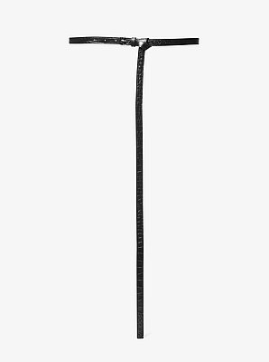 Carolyn Crocodile Embossed Leather Belt