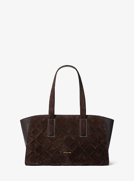 Hudson Woven Suede Tote Bag
