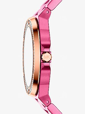 Mini Lennox Pav&eacute; Pink-Tone Watch