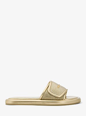 Suki Embellished Metallic Slide Sandal