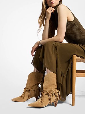 Bota Daniela de gamuza con flecos
