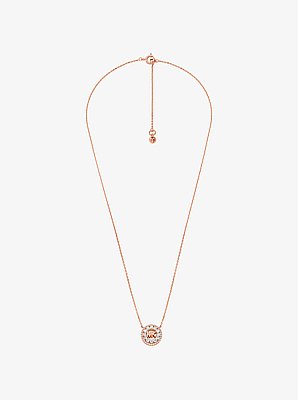 Collana Fulton con ciondolo con logo pav&eacute; placcata in metallo prezioso