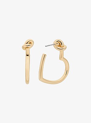 Knotted Heart Hoop Earrings