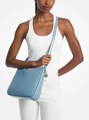 Nayla Medium Pebbled Leather Messenger Bag