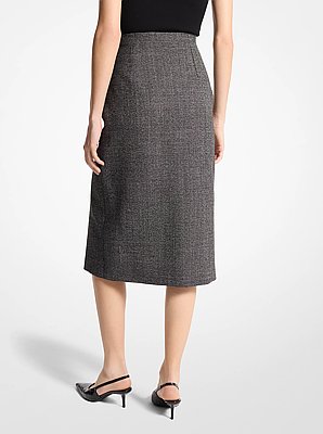 Jasp&eacute; Tweed Slit Skirt