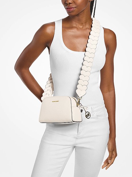 Ashton Extra-Small Heart Embellished Strap Camera Crossbody Bag