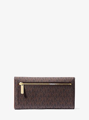 Billetera Jet Set grande de tres paneles con logotipo