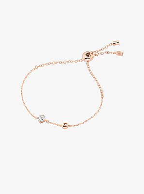 Logo & Cubic Zirconia Slider Bracelet