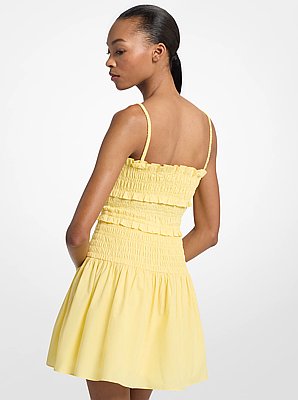 Smocked Cotton Poplin Tank Dress