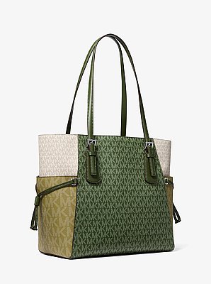 Voyager Large Color-Block Signature Logo Tote Bag