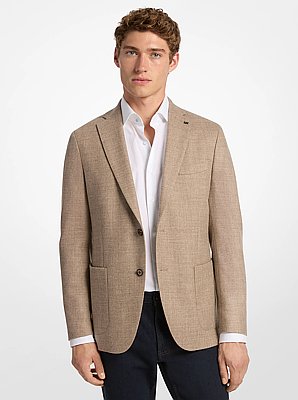 Blazer aus Wolle in Naturfarbe