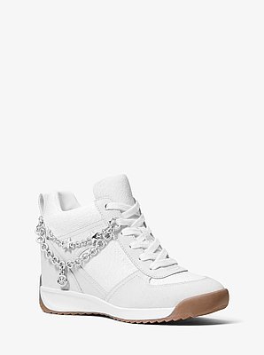 Nikko S2 Embellished Mixed-Media Wedge Trainer