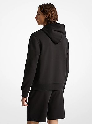 Embossed Logo Cotton Blend Hoodie