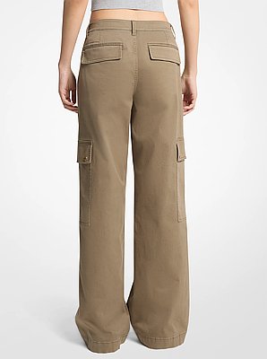 Pantalon cargo en coton extensible