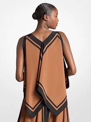 Silk Crepe De Chine Scarf Top