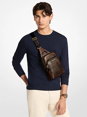 Hudson Burnished Leather Sling Bag