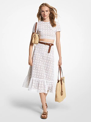 Cotton Eyelet Cropped Top