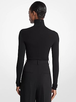 Stretch Viscose Turtleneck Bodysuit