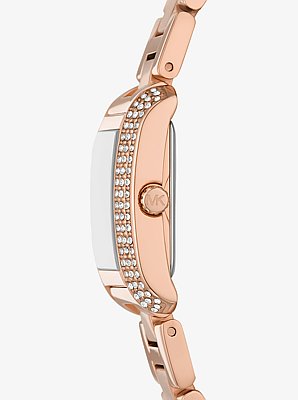 Mini Emery Pav&eacute; Rose Gold-Tone Watch and Bracelet Gift Set