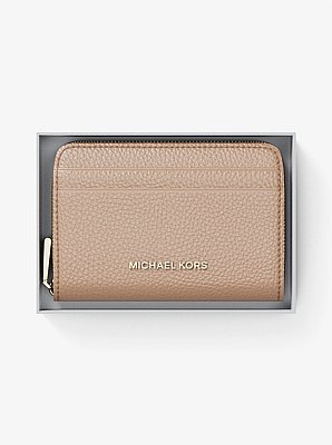 Jet Set Small Pebbled Leather Zip-Around Card Case