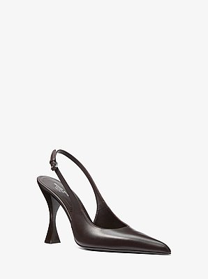Zapato de tac&oacute;n Isabella de cuero con tal&oacute;n descubierto