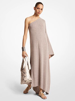 Cashmere One-Shoulder Caftan