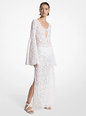 Hand-Embroidered Sequin Floral Lace Keyhole Djellaba