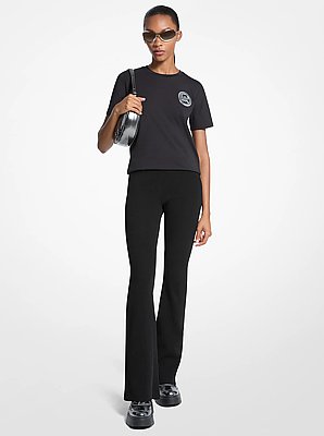 T-shirt en jersey de coton avec imprim&eacute; breloque logo