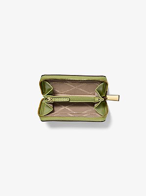 Jet Set Small Pebbled Leather Zip-Around Card Case