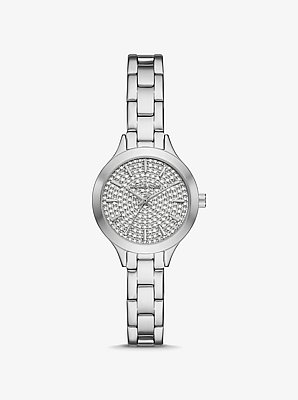 Petite Aspyn Pav&eacute; Silver-Tone Watch
