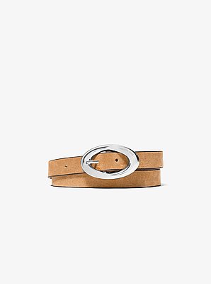 Ceinture en daim &agrave; boucle ovale