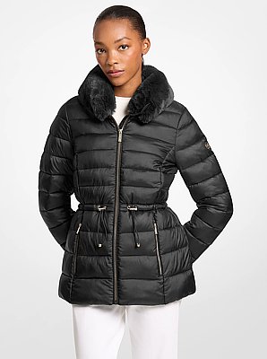 Veste matelass&eacute;e en fausse fourrure