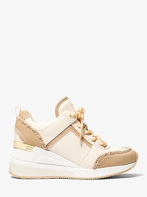 Sneaker Georgie aus zweifarbigem Denim mit Keilabsatz