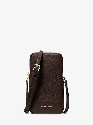 Petit sac &agrave; bandouli&egrave;re pour smartphone Jet Set en cuir grain&eacute;