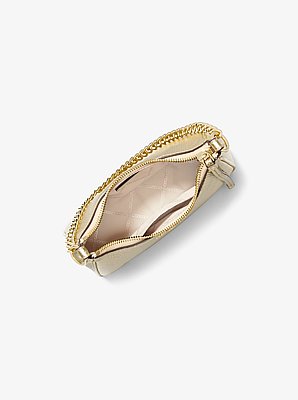 Pochette Jet Set Charm peque&ntilde;o de piel granulada metalizada