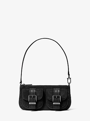 Pochette Zoe Small aus Wildleder mit Verzierung