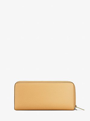 Jet Set Travel Large Pebbled Leather Wristlet