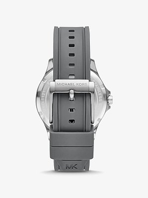 Oversized Bowen Gray-Tone and Silicone Watch